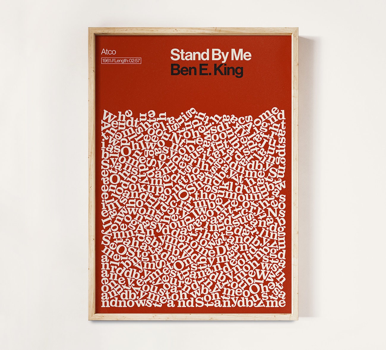 Stand by Me Poster Song Lyrics Print Ben E King Soul Music Etsy UK