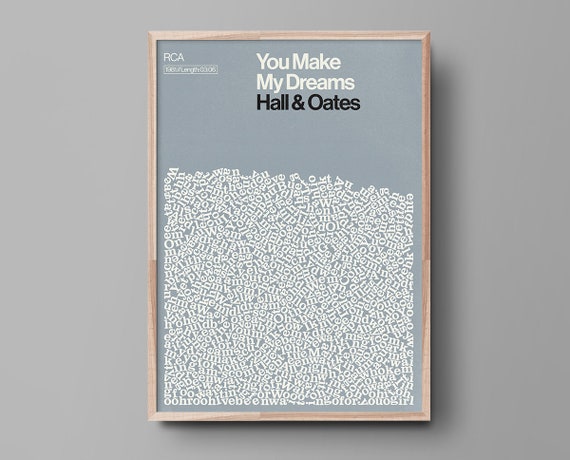 Hall And Oates You Make My Dreams Print Song Lyrics Poster Etsy Hall And Oates You Make My Dreams Print Song Lyrics Poster Etsy