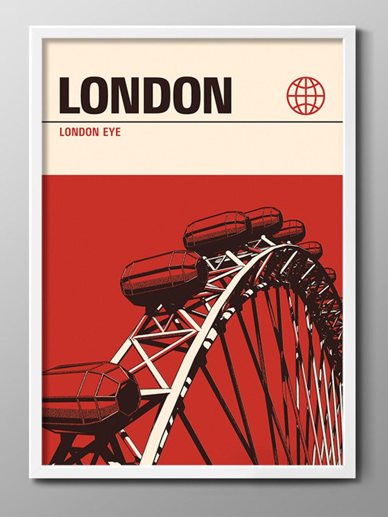 London Travel Print Mid Century Modern Poster London Etsy