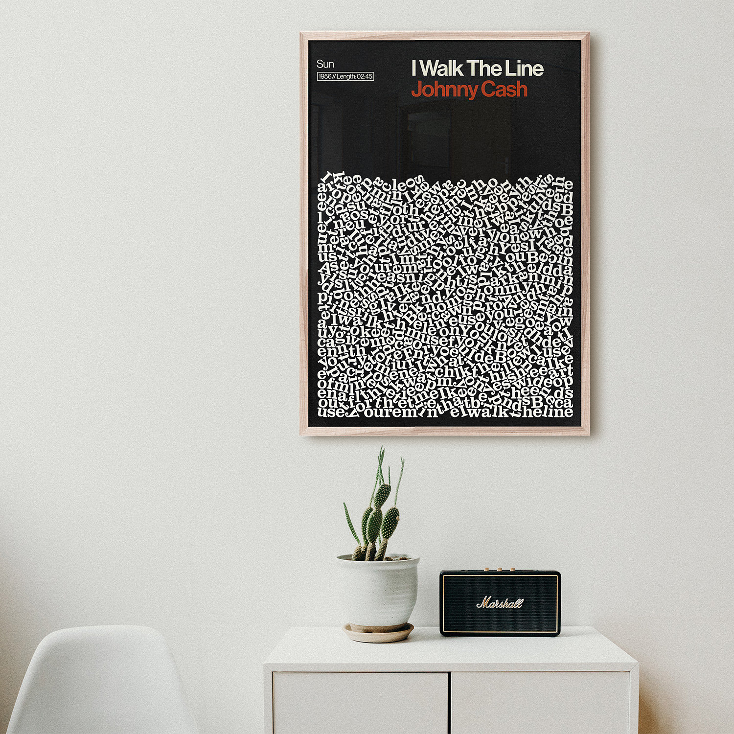 Johnny Cash Poster, I Walk The Line Print, Song Lyrics Poster sold by ...