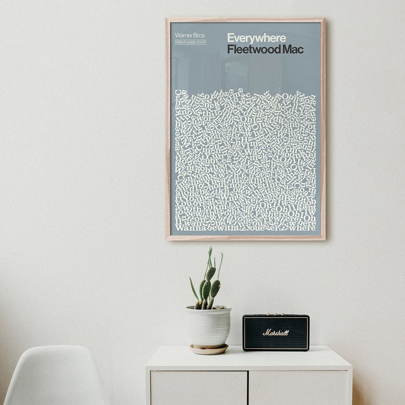 Fleetwood Mac Print Everywhere Song Lyrics Poster Word Art Etsy Australia