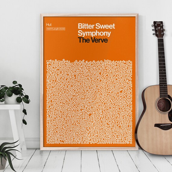 Bittersweet Symphony the Verve Song Lyrics Poster 