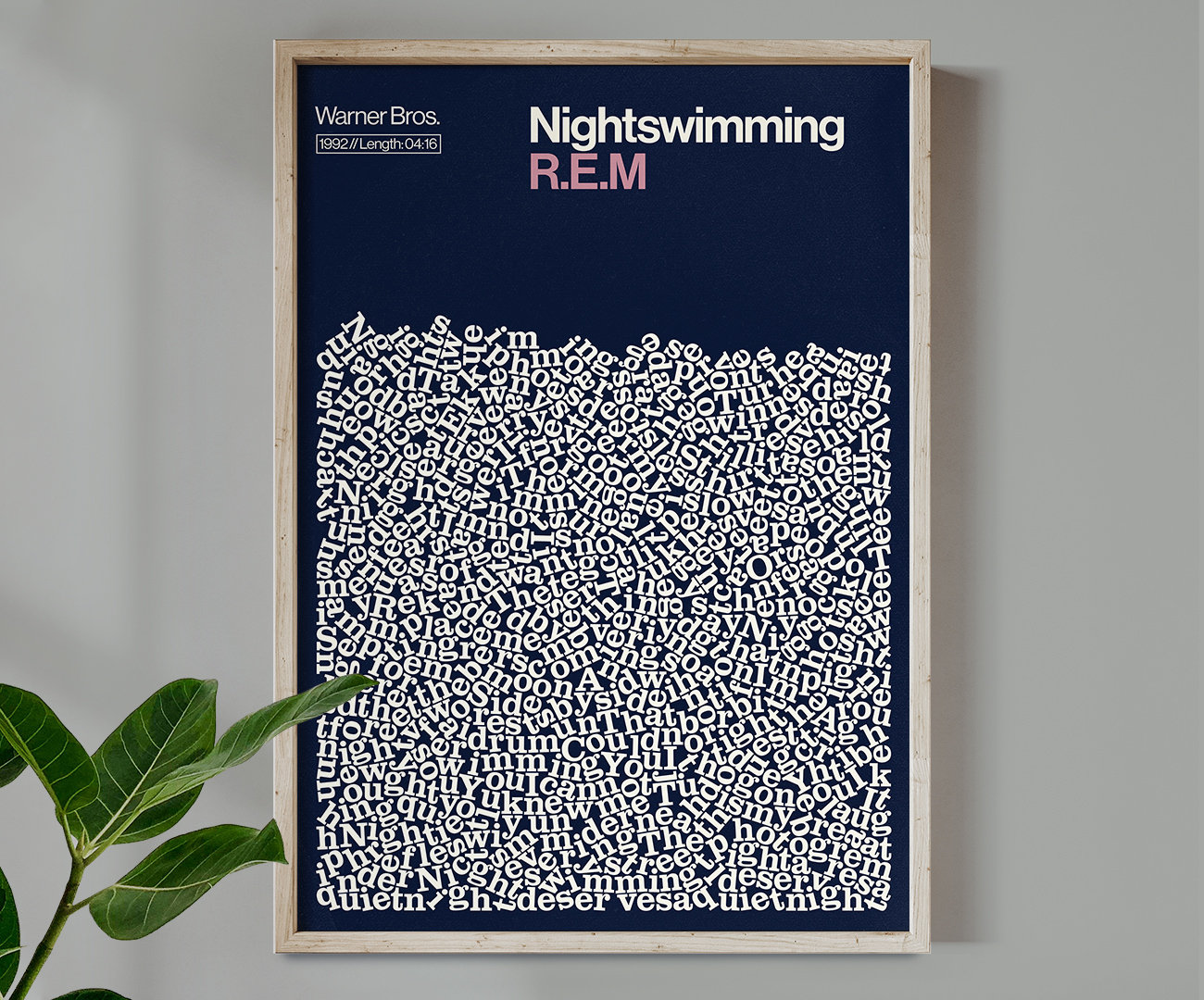 REM Poster Nightswimming Song Lyrics Print Unique Gift for Etsy