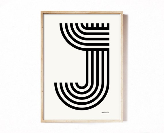 Letter J Modern Typography Alphabet Print Etsy Letter J Modern Typography Alphabet Print Etsy