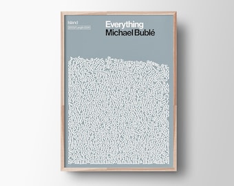 Michael Buble poster, Everything, Song lyric Print, First Dance, Minimalist Art, Modern Print