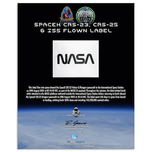 SpaceX & ISS Flown Black NASA Worm Label - Flown in Space - NASA