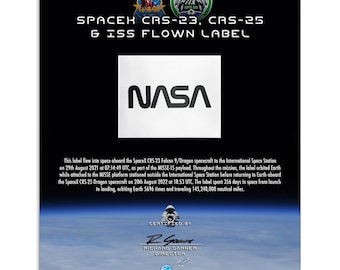 SpaceX & ISS Flown Black NASA Worm Label - Flown in Space - NASA
