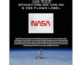 SpaceX & ISS Flown Red NASA Worm Label - Flown in Space - NASA