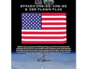SpaceX & ISS Flown USA Flag - Flown in Space - NASA