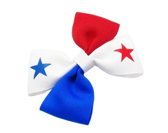 Gifts For Sister  - Hair Bow Clips For Women - Panama - Hair Bow Clips - Handmade Hair Accessories - Star Hair Bow - Flag Bows - Panamanian