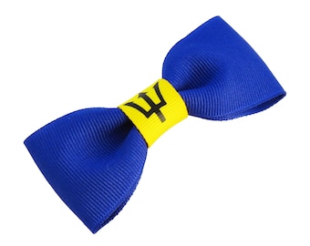 Gifts For Friends Under 25  - Hair Bow Clips For Women - Barbados - Hair Bow Clips - Handmade Hair Accessories - Caribbean - Flag Bows