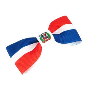 Dominican Flag Hair Bow – Dominican Republic Girl Hair Accessories – Great Gifts For Baby and Toddler Girls – Hair Clip For Her - Latina