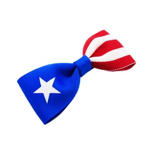 Puerto Rico Flag Hair Bow - Puerto Rican Girl Hair Accessories – Unique Gifts For Baby and Toddler Girls – Hair Clip For Women – Boriqueña
