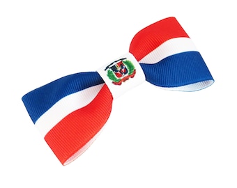 Dominican Flag Hair Bow – Dominican Republic Girl Hair Accessories – Great Gifts For Baby and Toddler Girls – Hair Clip For Her - Latina