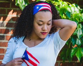 Wide Headband, Womens Headbands, Puerto Rico, Mom Birthday Gift,