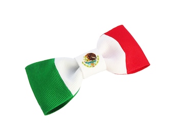 Lindos regalos para ella menor de 10 años - Regalo de menos de 10 dólares - Accesorios para el cabello de México - Cinco de Mayo - México - Lazo de pelo de bandera - Bandera mexicana -
