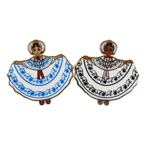 Pollera Girl Enamel Pin - Panama Pollera - Hard Enamel Pin - Cute Girl Pin - Cute Enamel Pin - Panamanian Pollera - Kawaii Pin - Panama