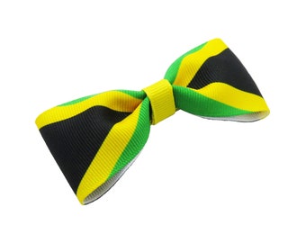 Jamaican Headband - Jamaican Hair Products - Hair Bows For Toddlers - Jamaica - Hair Bow For Ponytails - Island Girl - Hair Bow For Girls