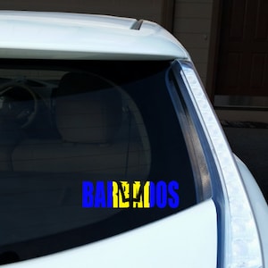 Car Window Stickers, Car Decal Stickers, Pride Of Barbados, Custom Car Stickers, Vinyl Decal, Barbados Flag, Bajan, Car Window Stickers,