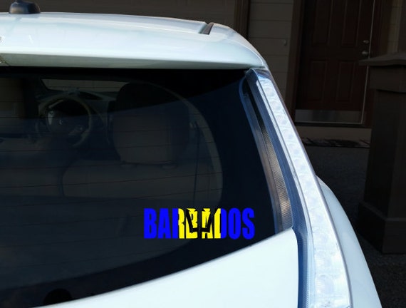 Car Window Stickers, Car Decal Stickers, Pride Of Barbados, Custom Car Stickers, Vinyl Decal, Barbados Flag, Bajan, Car Window Stickers,