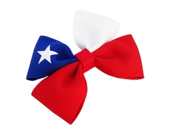 Gifts For Friends Under 25 - Hair Bow Clips For Women - Chile - Hair Bow Clips - Handmade Hair Accessories - Star Hair Bow - Flag Bows
