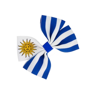 Gifts For Sister  - Hair Bow Clips For Women - Uruguay - Hair Bow Clips - Handmade Hair Accessories - Sun Hair Bow - Flag Bows - Uruguayan