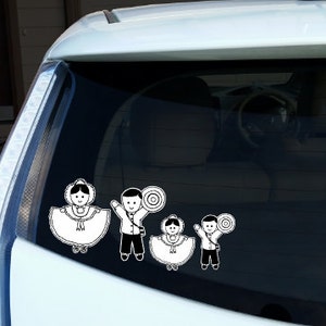 Panama Pollera – Family Decal – Car Stickers – Panamanian Carnival – Vinyl For Windows – Custom Car Decal Design - Vehicle Accessories
