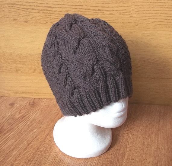 mens cable knit wool hat