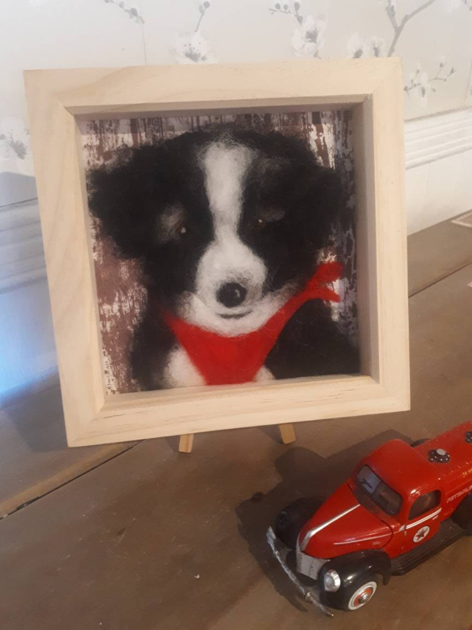 Needle felt Cute Border collie puppy pictureFramed Wool art Etsy