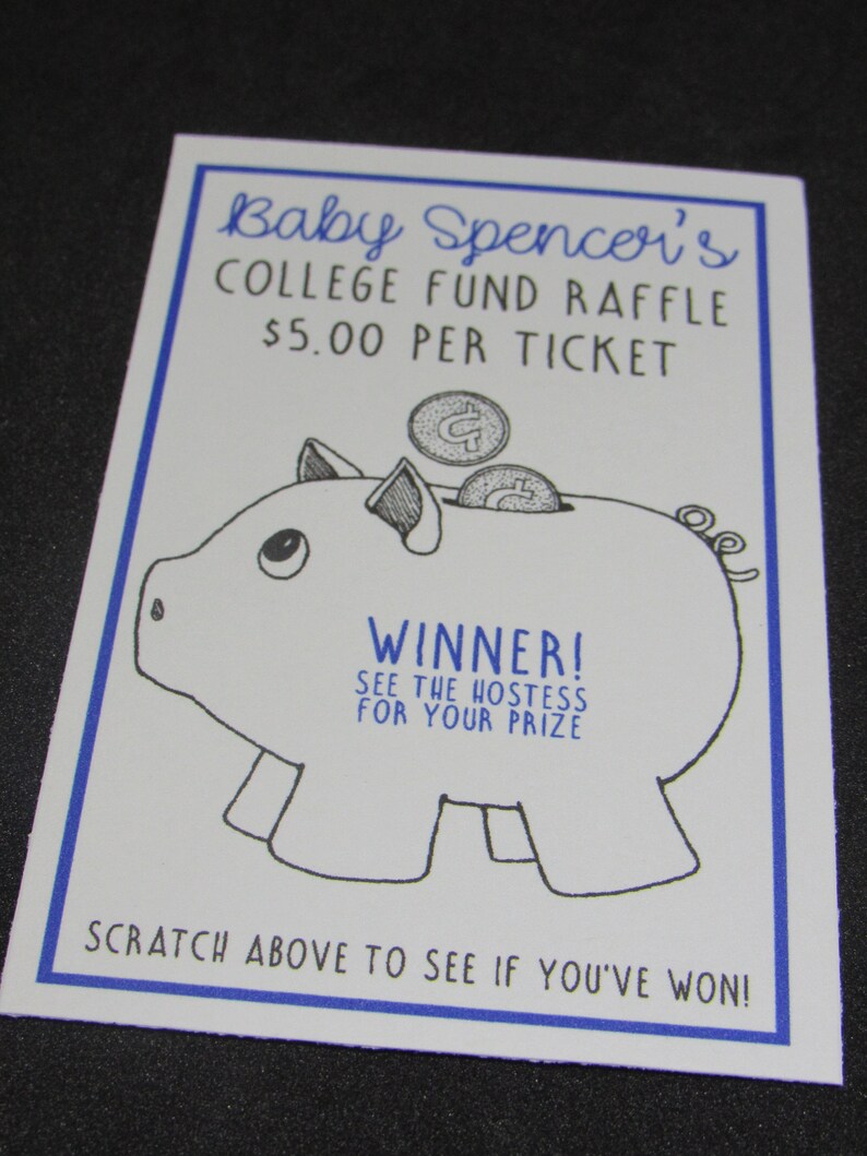 Baby Shower Scratch Offs College Fund Raffle Scratch Off Etsy
