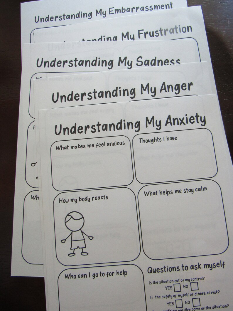 Understanding my Feelings Printable Worksheet Self Help | Etsy