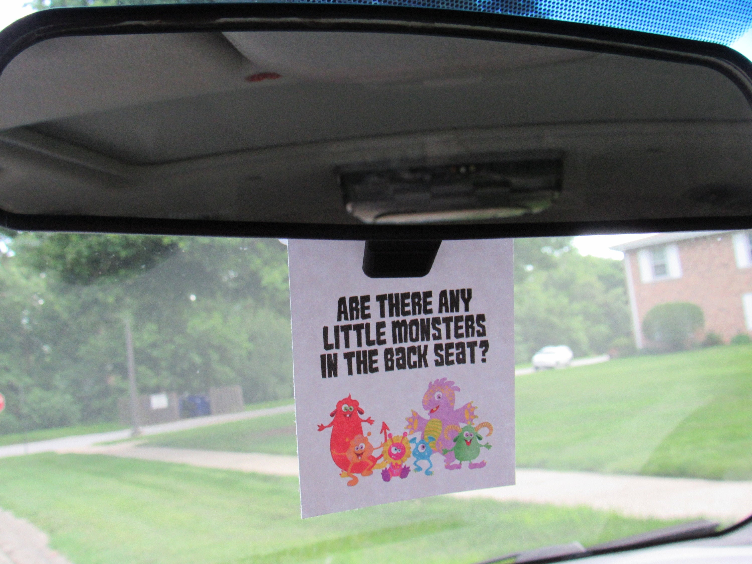 Car Seat Safety Rear Seat Reminder Rear View Mirror Hang Tag - Etsy