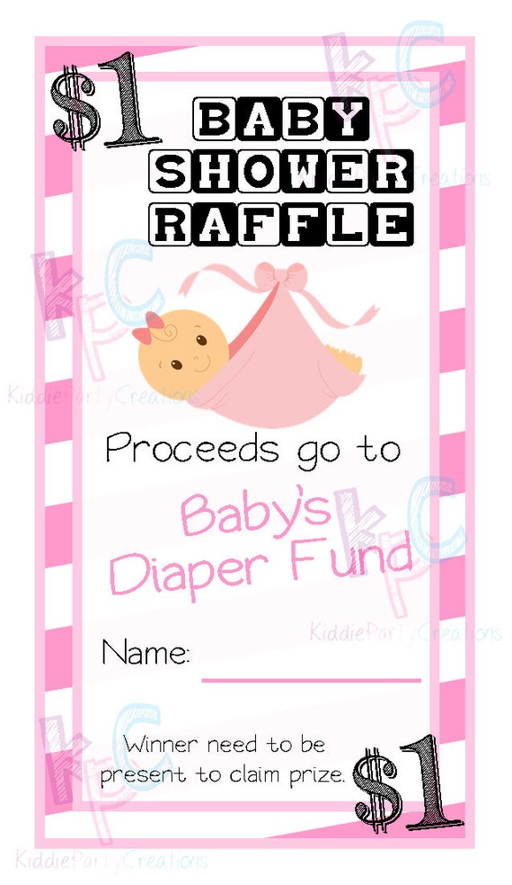 Baby Shower Diaper Fund Raffle Ticket 12 per Page Pink Etsy