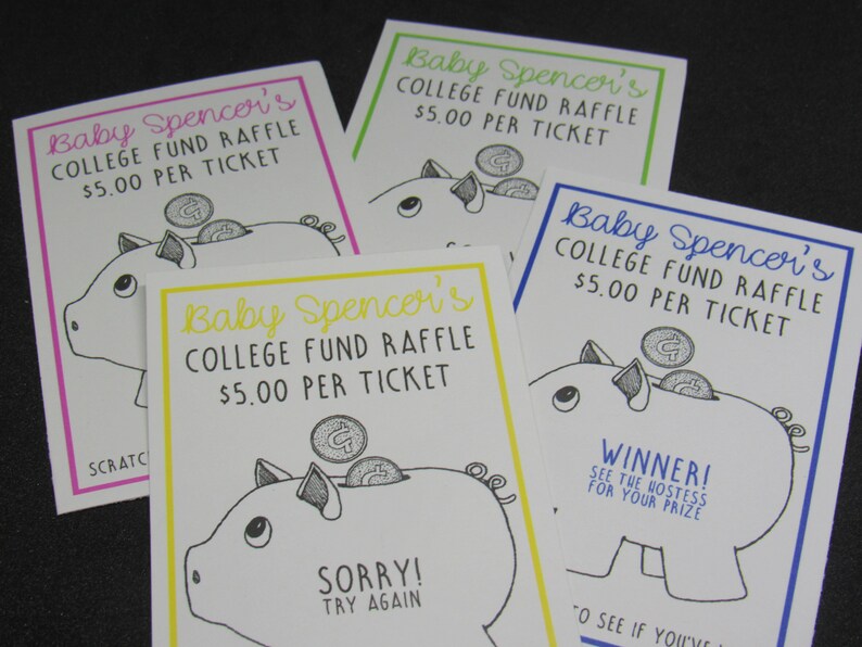 Baby Shower Scratch Offs College Fund Raffle Scratch Off Etsy