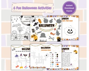 Druckbare 6 Halloween-Aktivität Bundle,Halloween Spiele,Halloween Party Spiel,Halloween Download,Halloween Spiele für Kinder,Halloween Printables