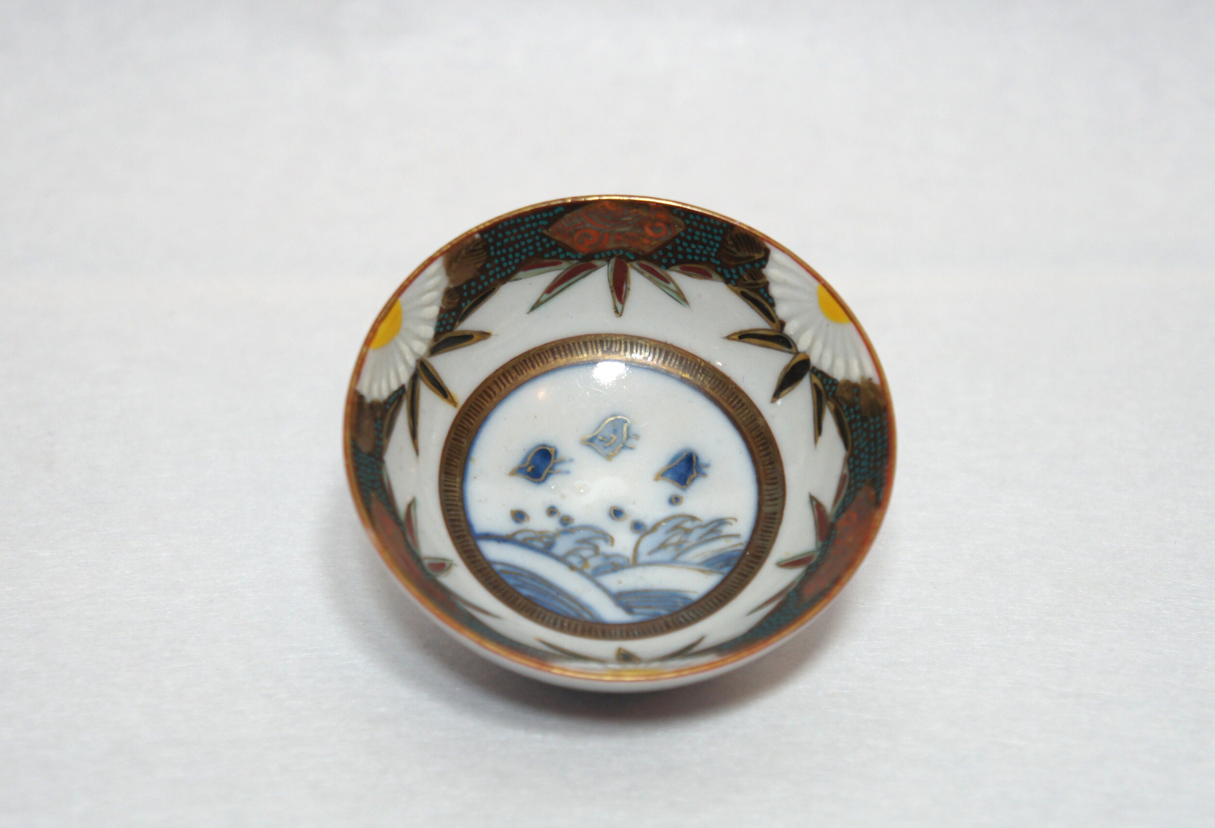 Ochoko Kutani | Antique Mer et Oiseaux