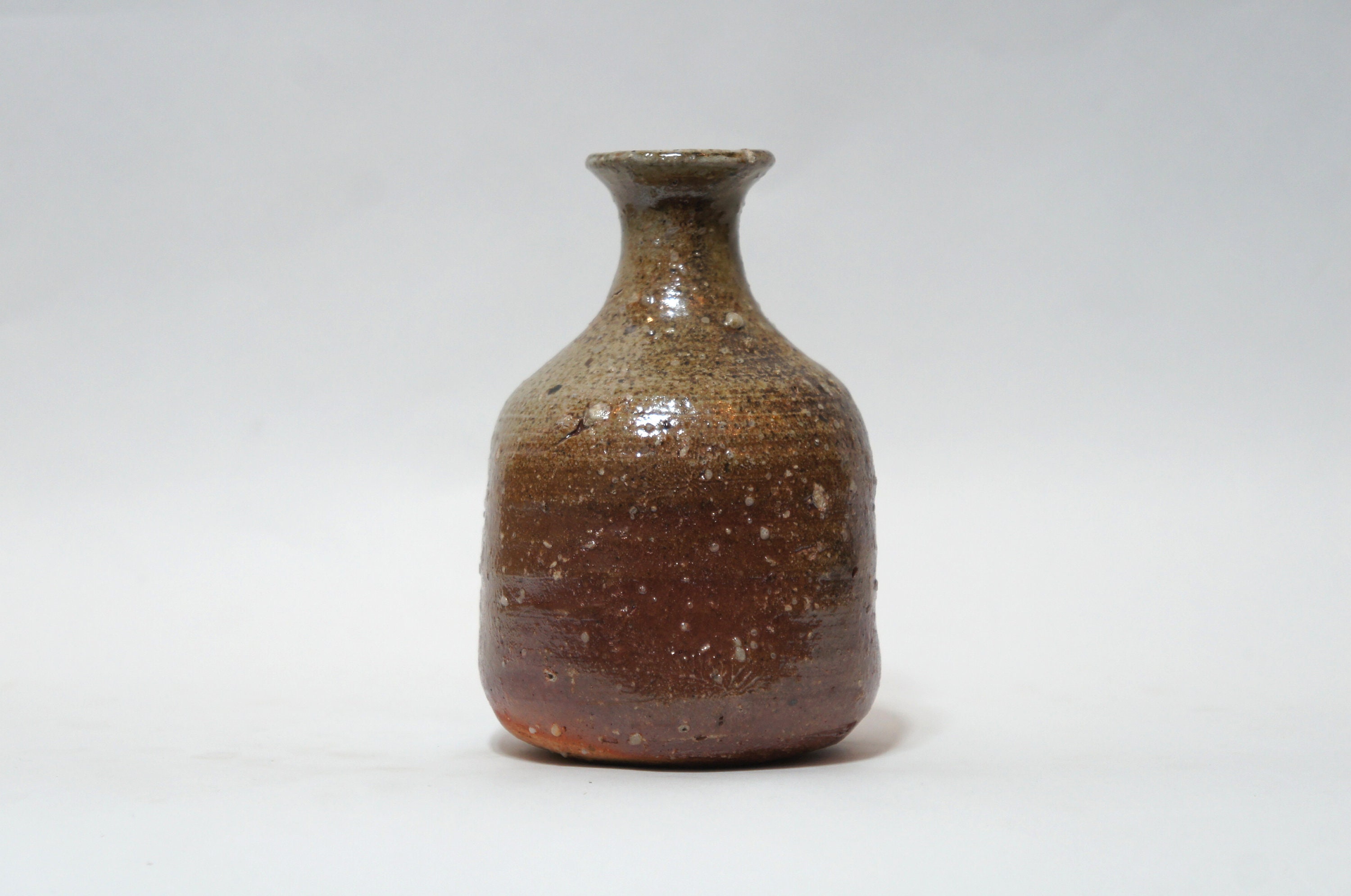 antique Vase marron /Shigaraki-yaki