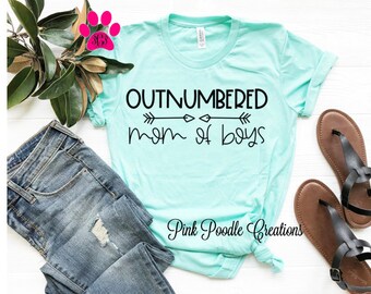 Outnumbered Mom of Boys Shirt: Soft Cotton Unisex Tee