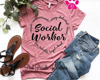 Social Worker Heart Shirt: Unisex Cotton Graphic Tee