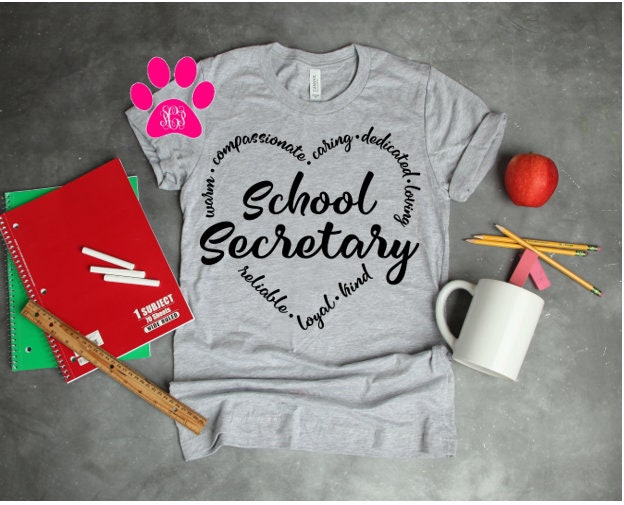School Secretary Secretary Shirt Secretary Gift Secretary - Etsy