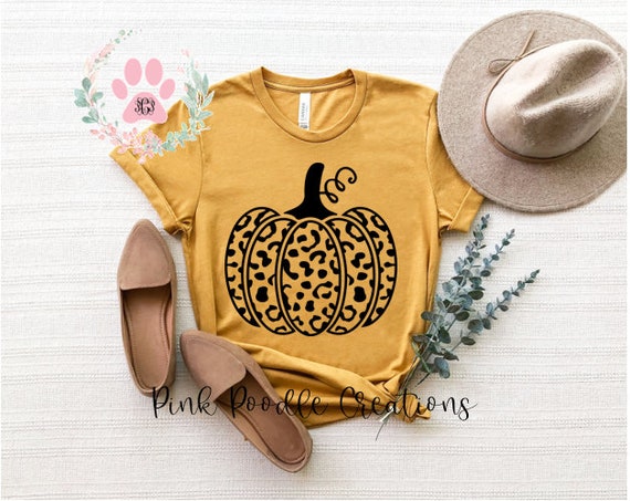 Leopard Print Pumpkin T-Shirt: Women's Fall Graphic Tee
