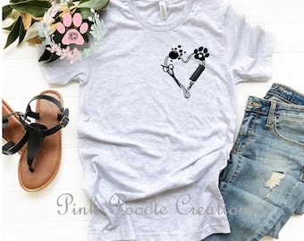 Dog Groomer Heart Graphic Tee: Unisex Cotton Shirt