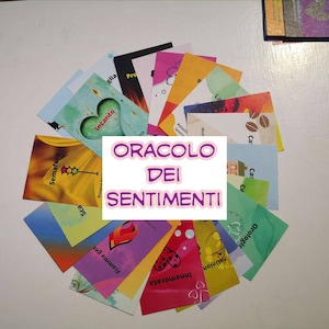 ORACOLO dei SENTIMENTI, creazione artigianale di Helen,  44 carte da divinazione+carte tempi.