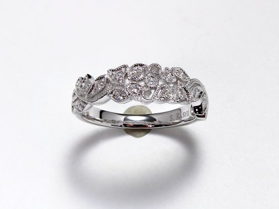 Floral Diamond Band | Floral Stacking Band | Flora