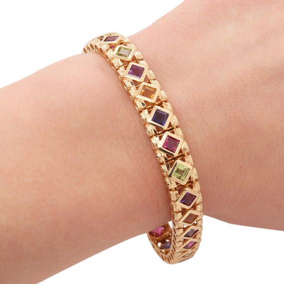 Multi-Stone Gold Bracelet | Rainbow Bracelet | Gol