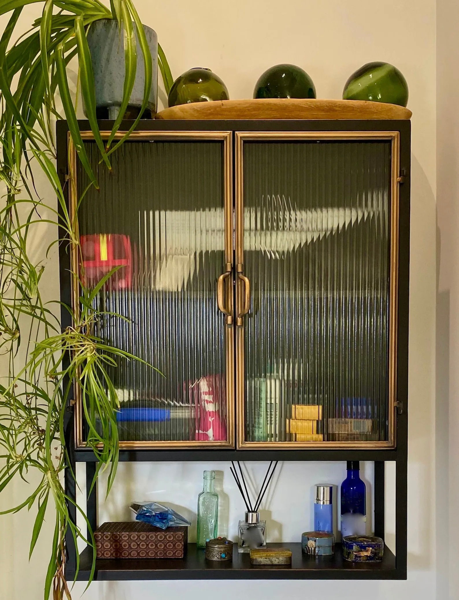 Glass fronted wall cupboard discount