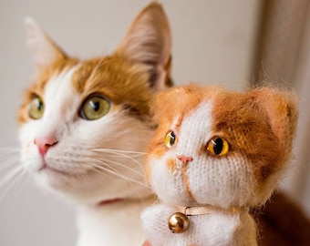 Juguete de retrato de mascota personalizado, juguete de arte de gato personalizado, chibi de peluche personalizado, regalo de cumpleaños de gato, regalos conmemorativos de gato, regalo para la pérdida de mascotas, memorial de mascotas