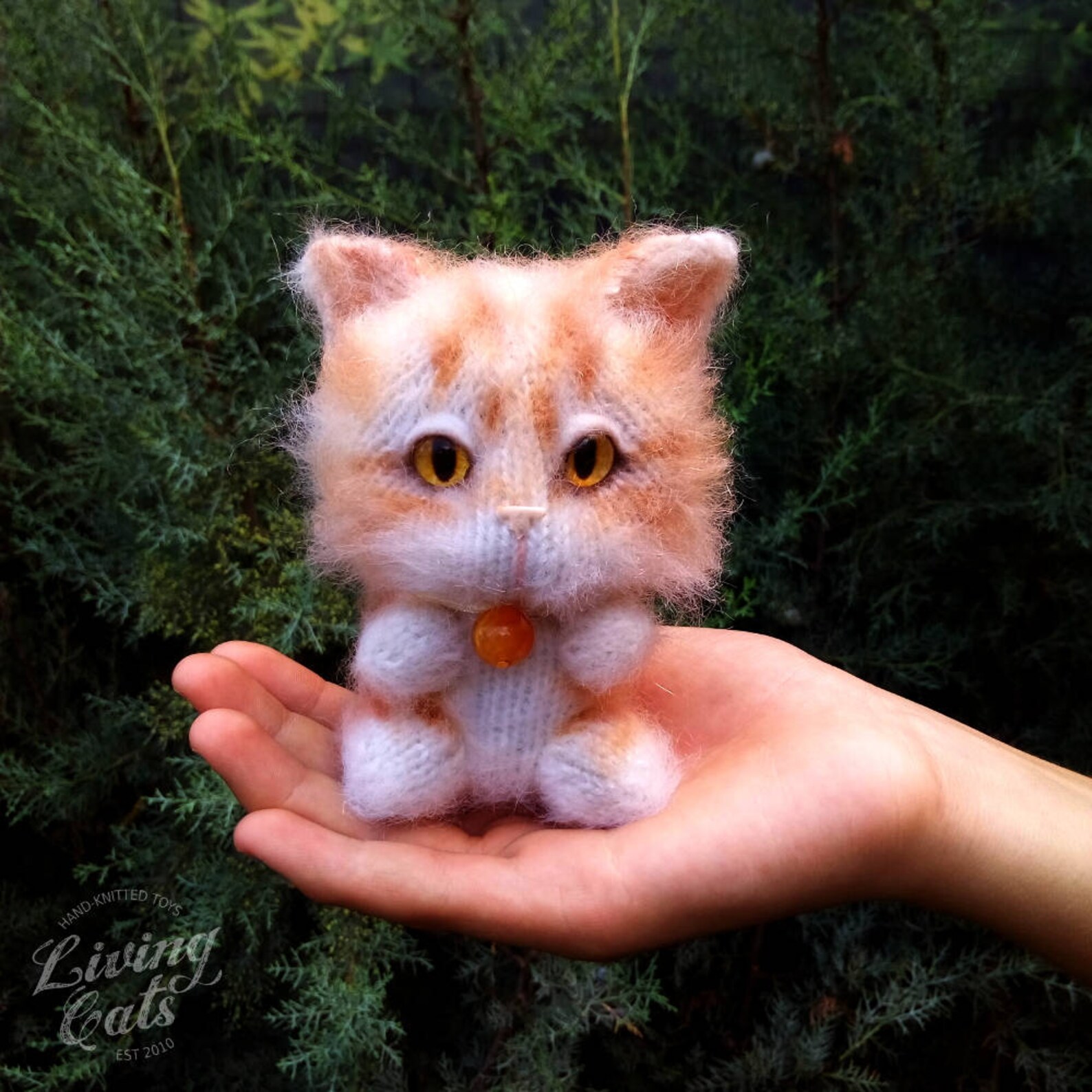 Soft Toy Ginger Cat Knit Animal Red Cat Plushie Stuffed Etsy