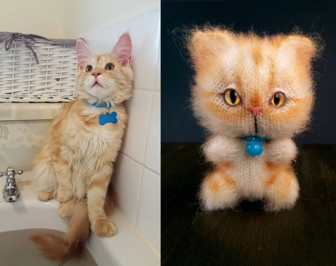 Custom pet portrait toy custom cat art toy custom plushie Etsy