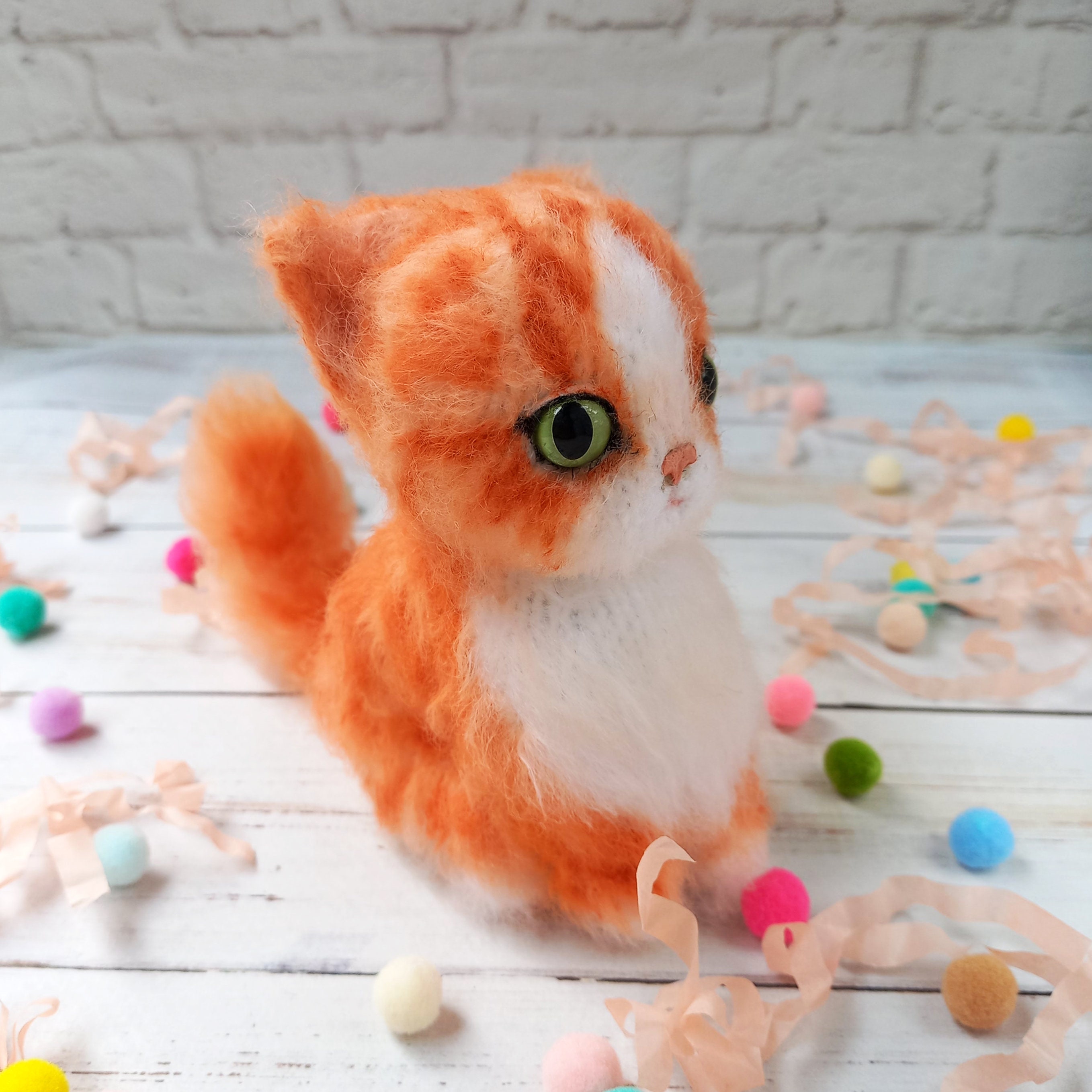 Orange Tabby Cat Stuffed Animal Tuxedo Red Cat Plushie Etsy